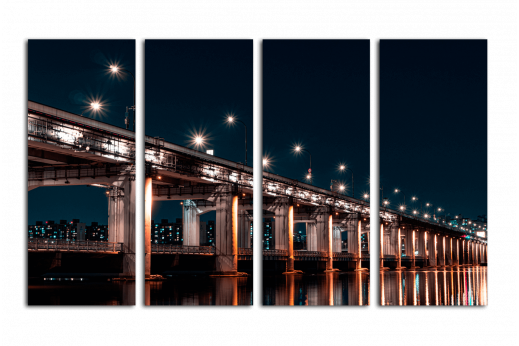 Модульная картина Освещение моста